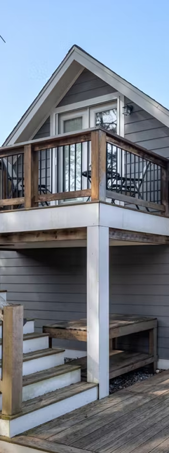 Traditional wood deck and balcony